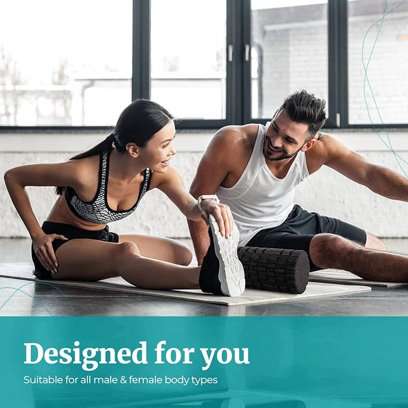 Teplte Foam Roller with Grooves — Muscle Massage & Yoga Support