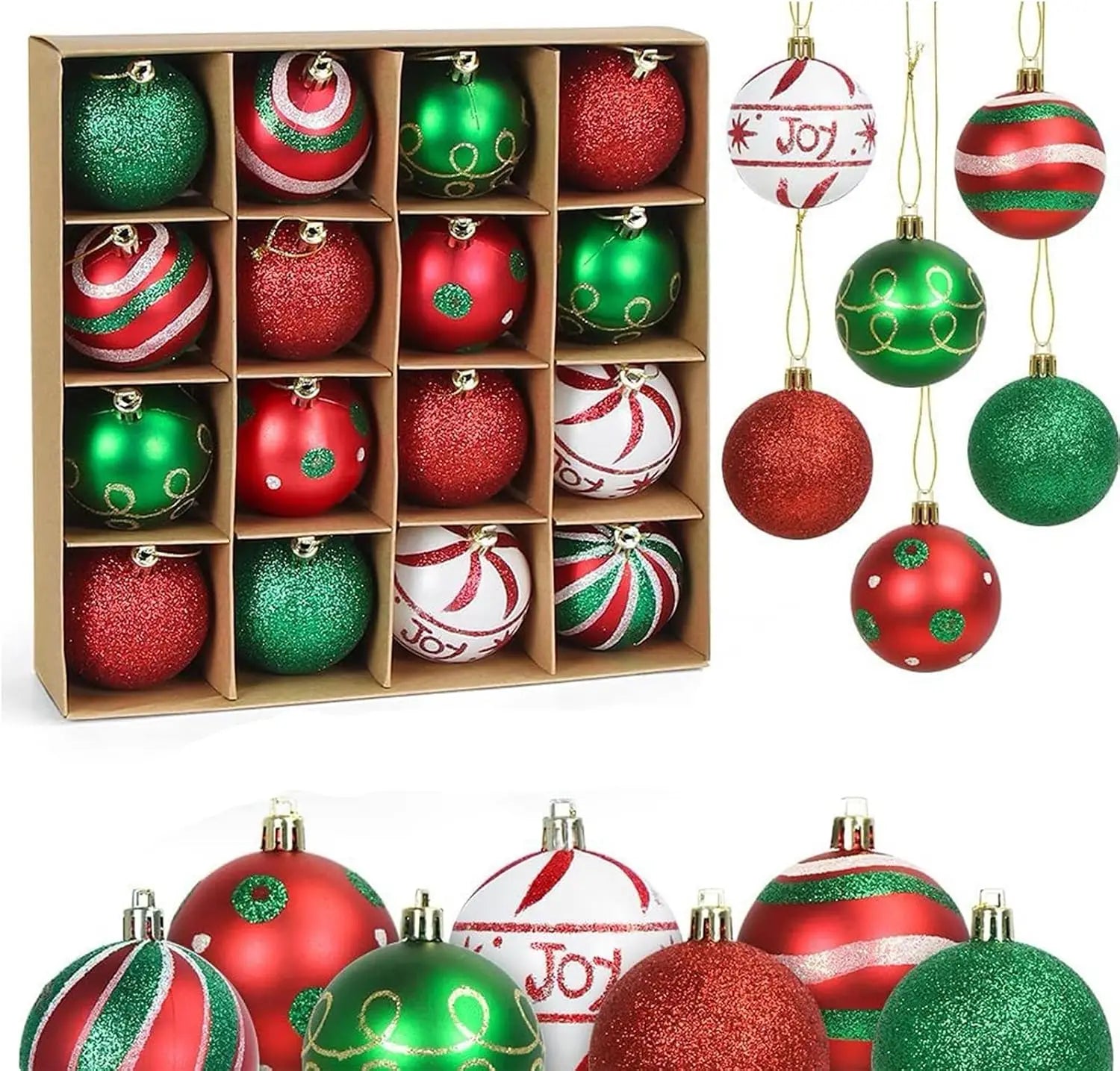 Garvee Christmas Ball Decor Set — Shatterproof Hanging Ornaments
