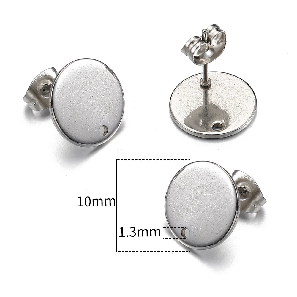 MINGXUAN Stainless Steel Earring Studs — DIY Jewelry Making Base Pins