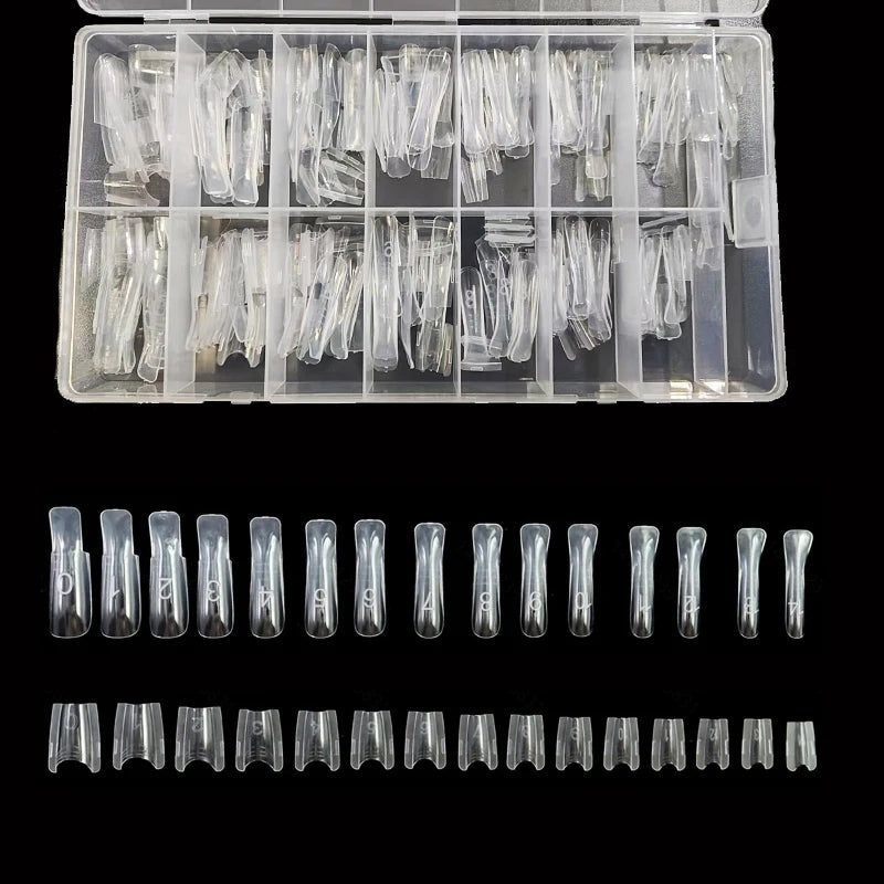 Dual-Form Nail Extension Molds — 240 Piece Resin Set for Quick Salon Results