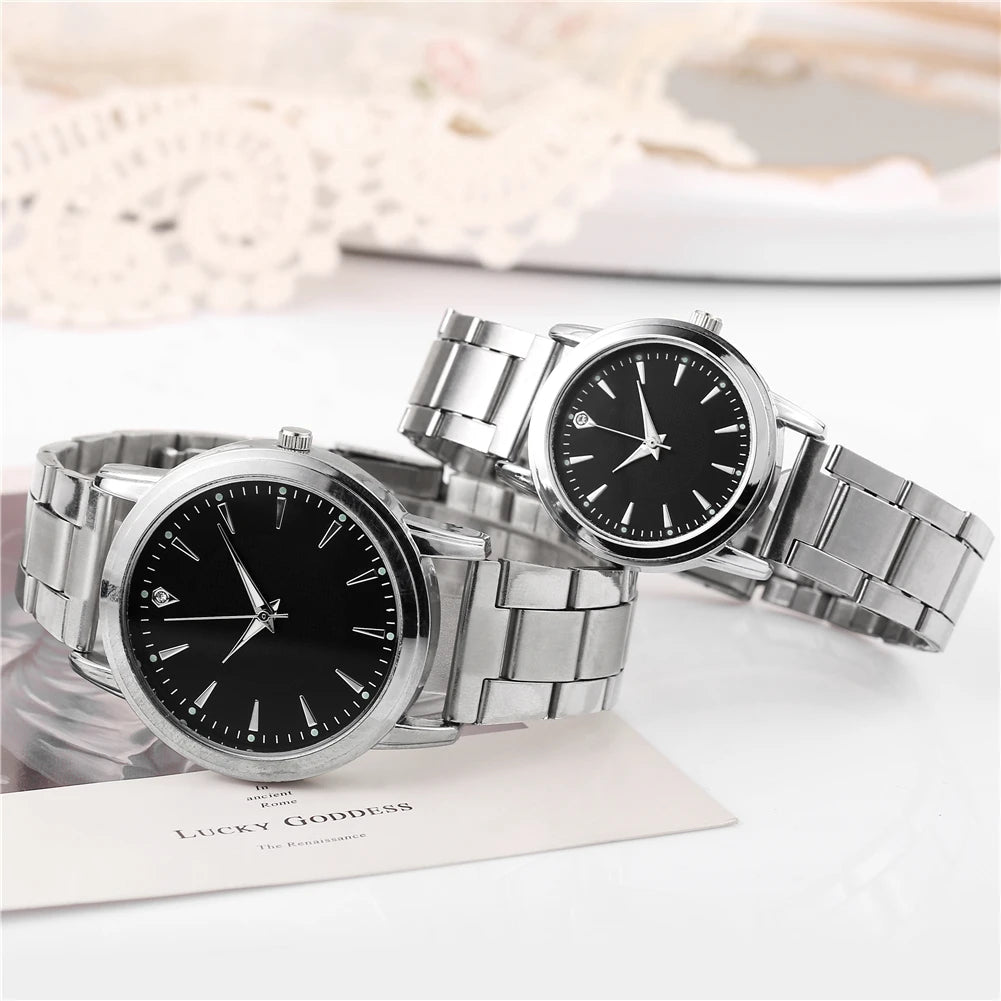Couple's Quartz Watch Set — Elegant Business & Fashion Analog Timepieces