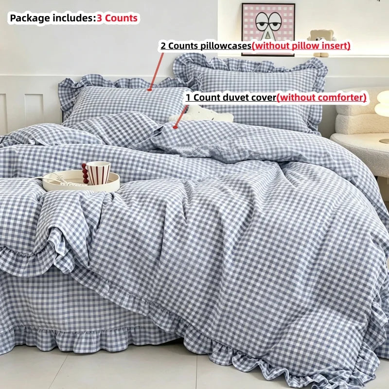 Striped Print Duvet Cover Set — Soft 3-Piece Bedding Collection