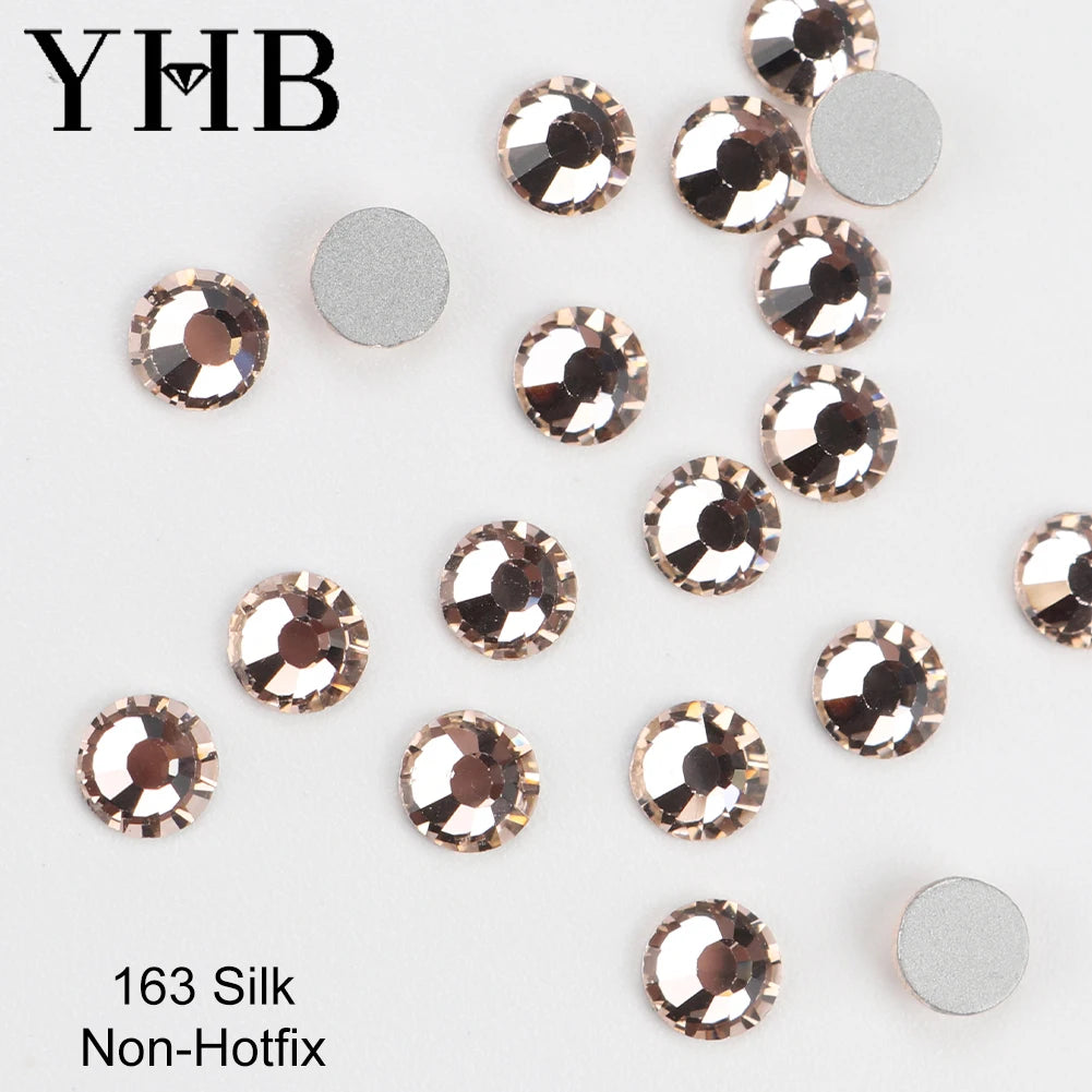 YHB Crystal Flat Back Rhinestones — Glitter Gemstones for Nails and Fabric