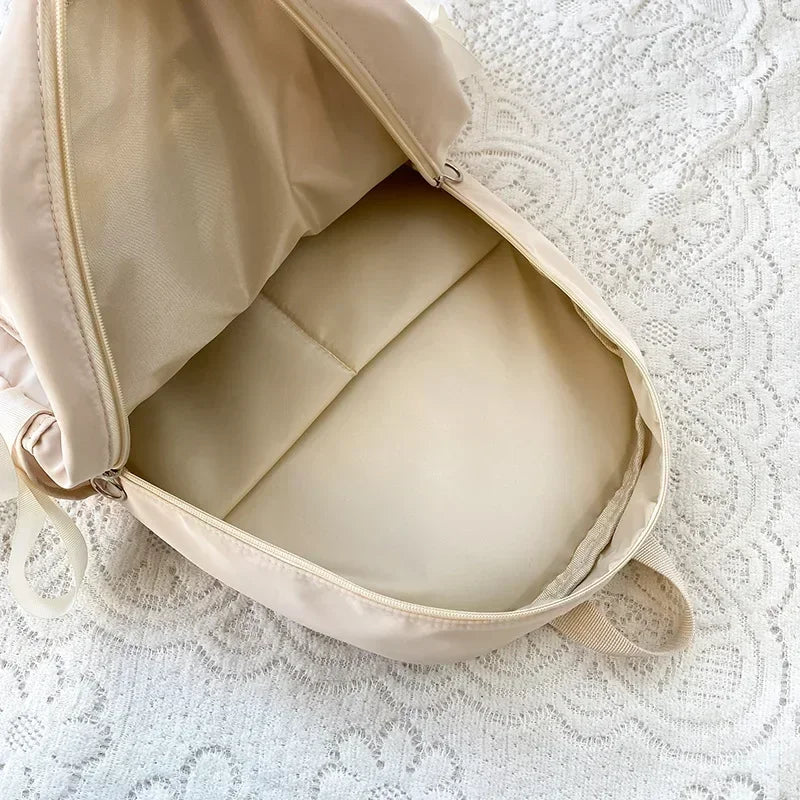 dawndesslo Aesthetic Canvas Backpack — Preppy Style School Bag for Women