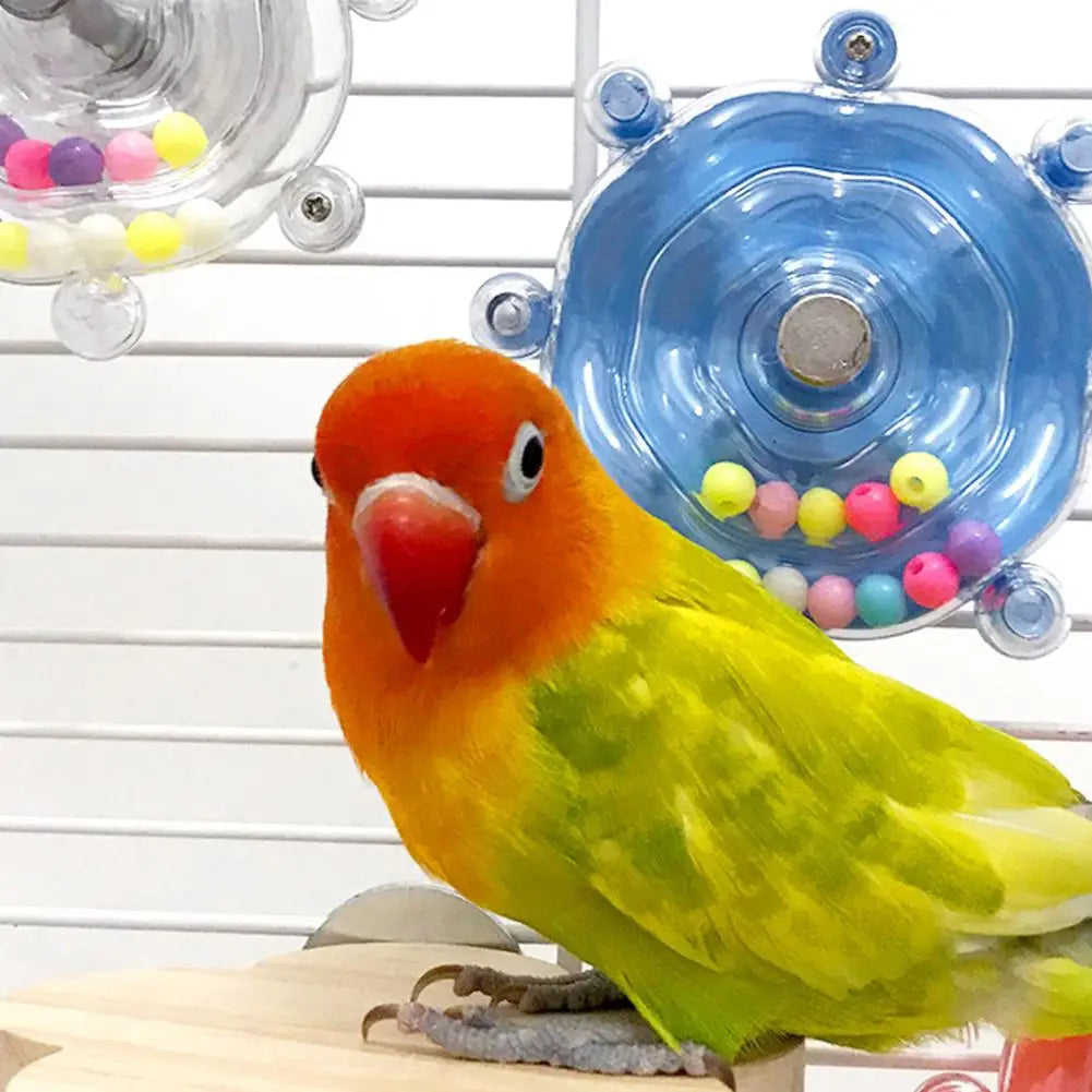 Interactive Bird Cage Toy — Rotating Treat Dispenser for Mental Stimulation