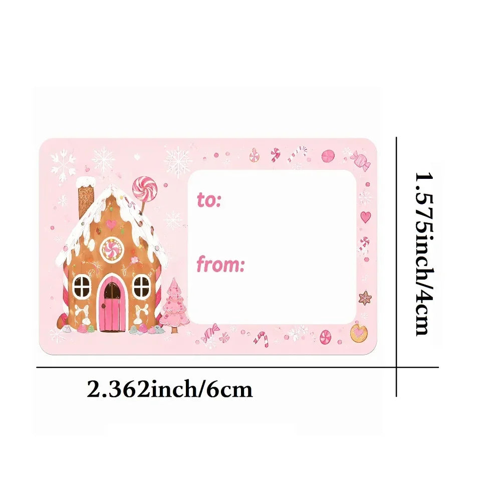 Christmas Cartoon Pattern Decor Stickers — Self-Adhesive Writable Labels