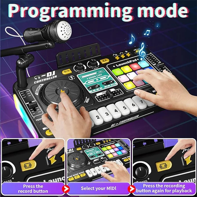 CONUSEA Kid DJ Mixer — Musical Instrument with Bluetooth & Microphone