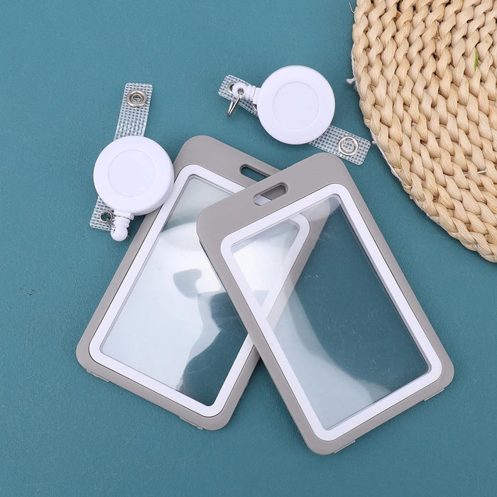 Retractable Badge Lanyard — Clear ID Card Holder for Work and School
