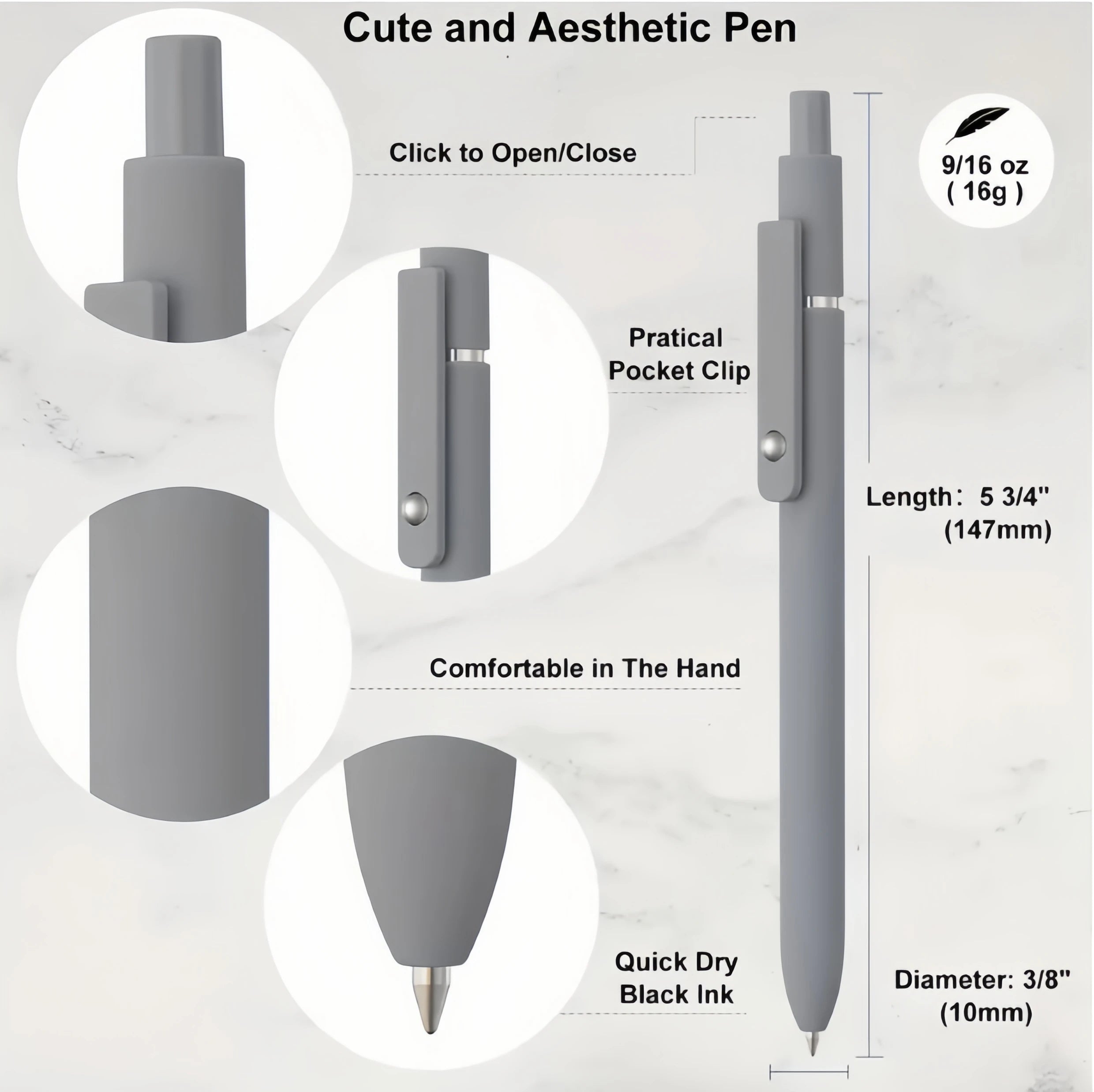 Smooth Writing Gel Pen Set — Fine Tip Black Ink for School and Office