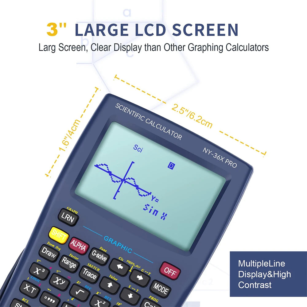 NeWYeS 36X Pro Scientific Calculator — High-Resolution Graphing Tool, Blue