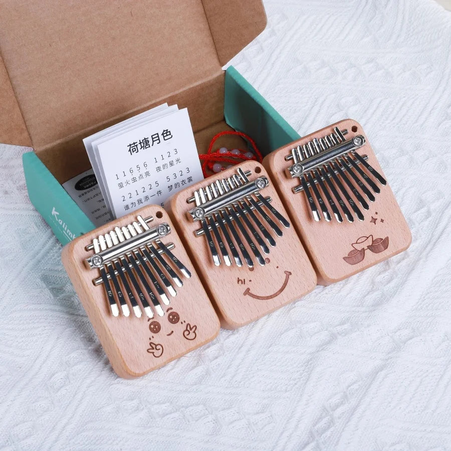 9 Key Wooden Thumb Piano — Portable Mini Finger Instrument for Beginners
