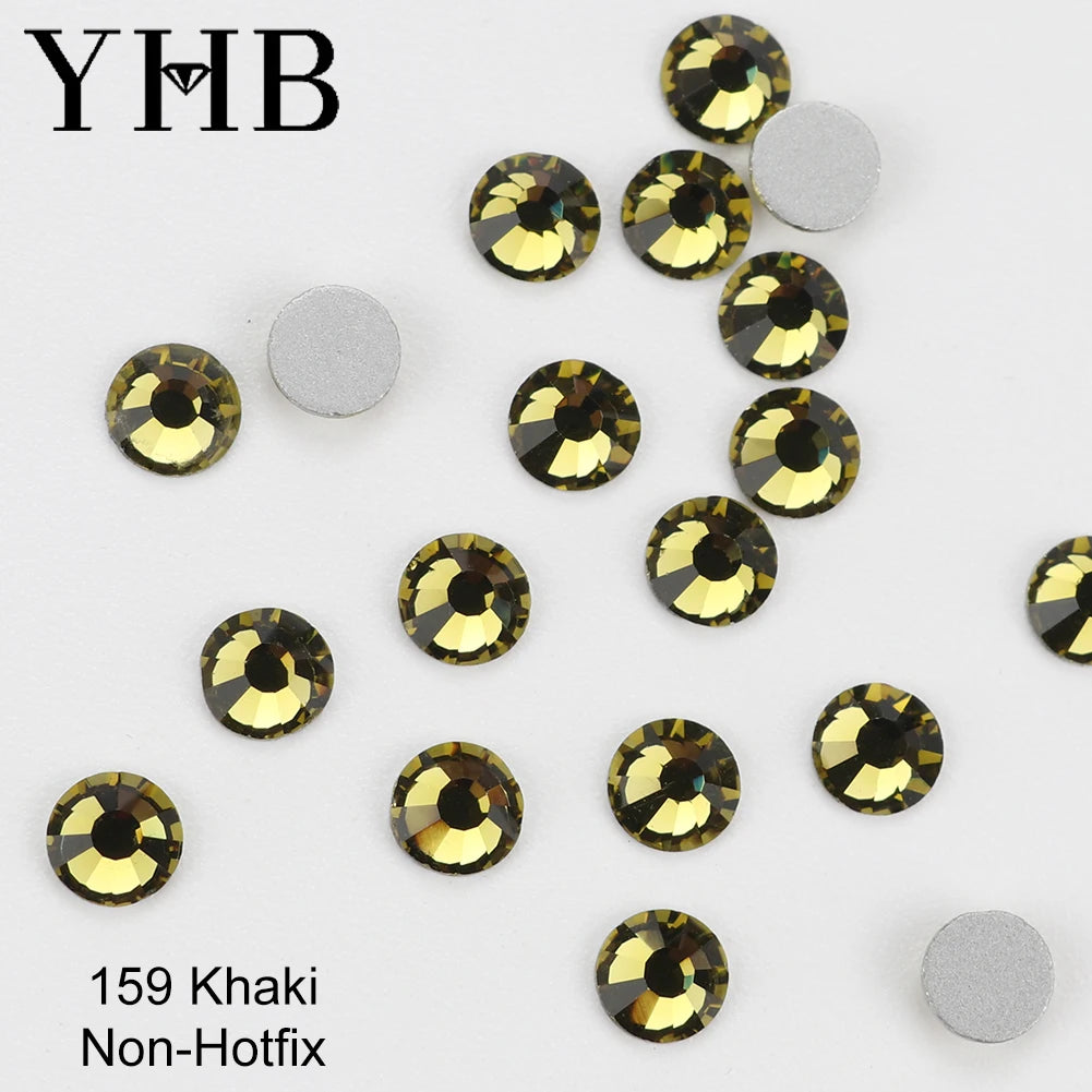 YHB Crystal Flat Back Rhinestones — Glitter Gemstones for Nails and Fabric