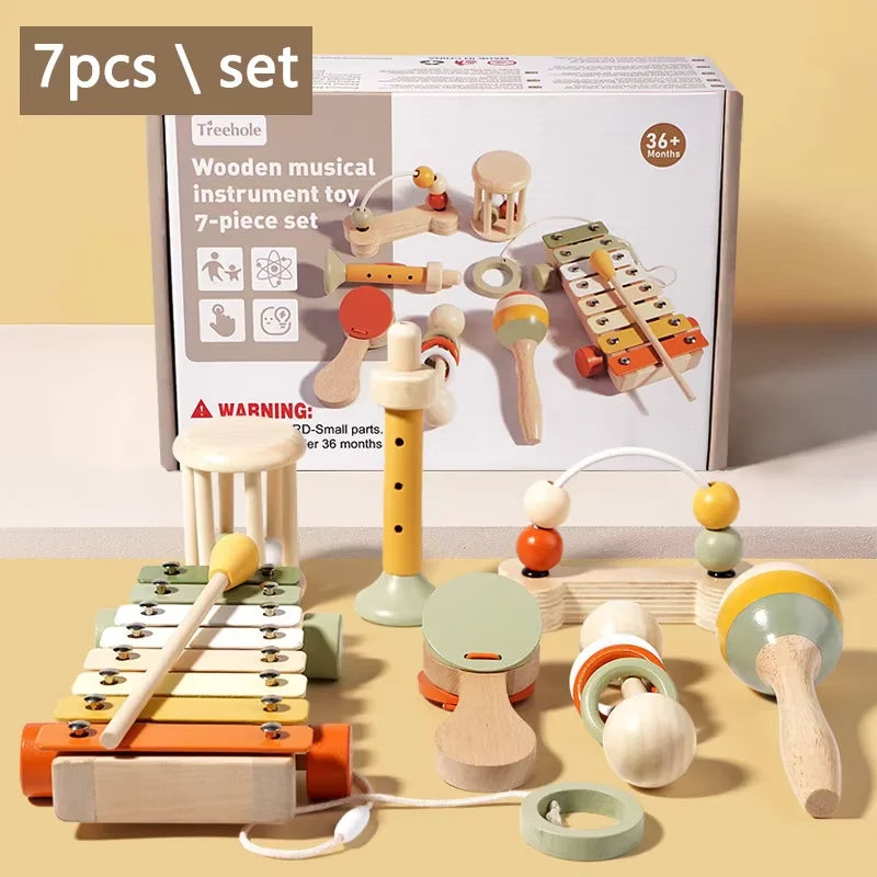 Brozebra Wooden Handheld Bell — Montessori Musical Percussion Toy