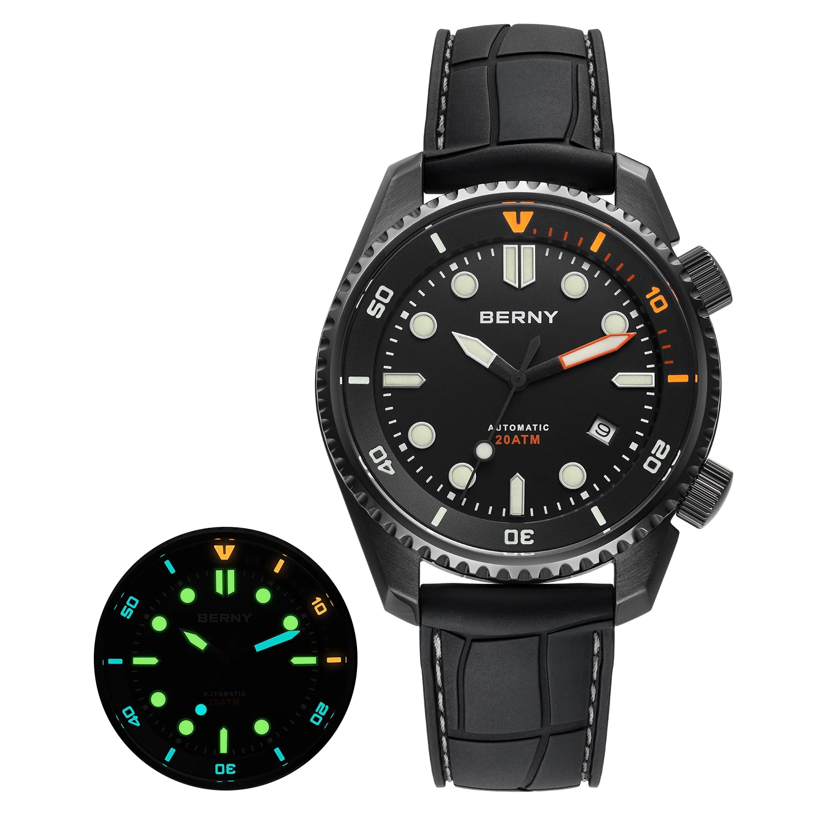BERNY Automatic Diver Watch — Luxury Sapphire Crystal & 316L Steel
