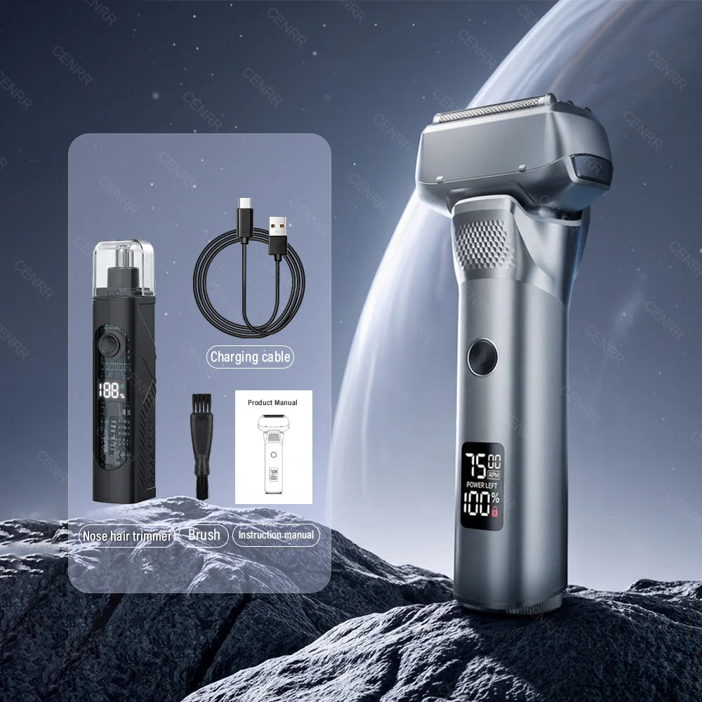 CENRR Electric Shaver for Men — Portable Waterproof Beard Trimmer