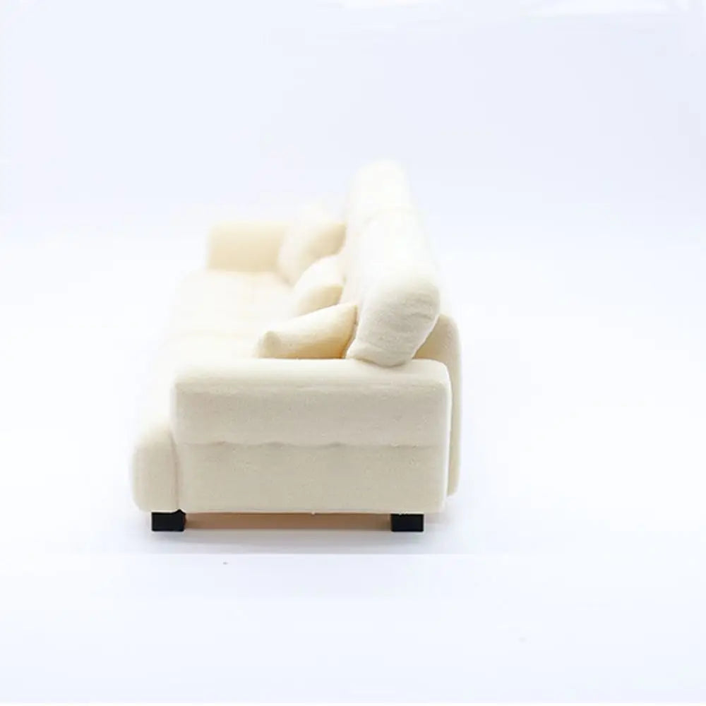 Miniature Flocking Sofa Model — Dollhouse Living Room Furniture Accessory