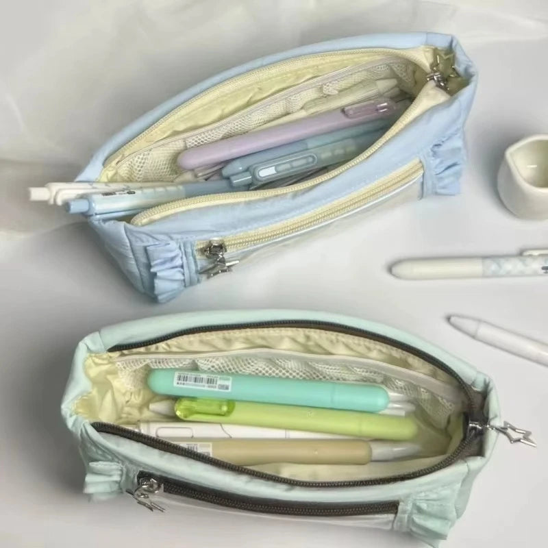 Large Capacity Lace Pencil Case — Elegant Stationery Storage Bag