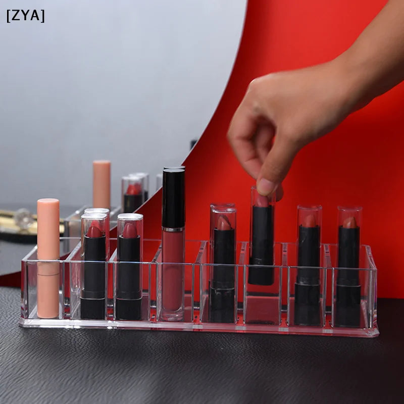 8 Compartment Nail Polish Organizer — Clear Acrylic Storage Case for Manicures