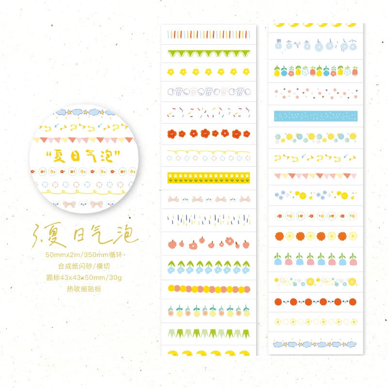 Aesthetic Washi Tape Set — Decorative Masking Tape for Scrapbooking