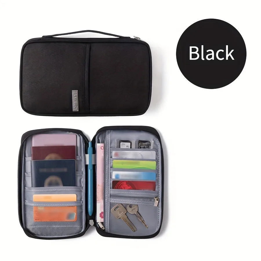 Portable Travel Passport Holder — Multi-Functional Document Organizer