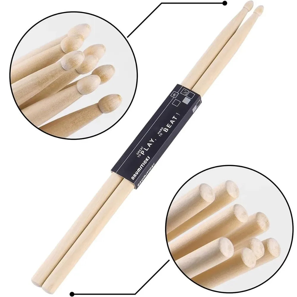 Maple Wood Drumsticks — Professional Practice Sticks for Jazz and Rock