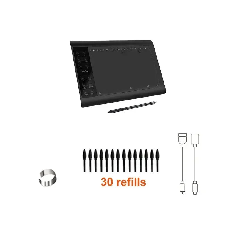 Gtwoilt Digital Drawing Tablet — 10x6 Inch Portable Graphic Pad for Design