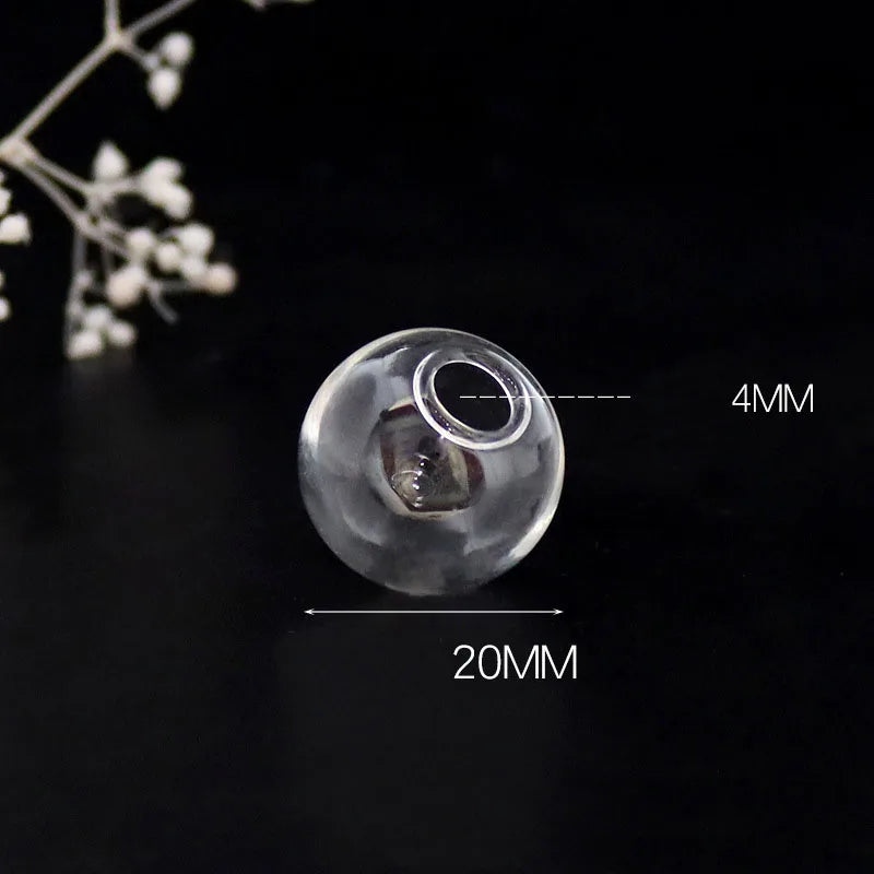 Hollow Glass Ball Orbs — Clear Bubble Vials for Jewelry Making