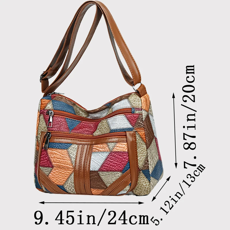 Women's Geometric Crossbody Bag — Lightweight Multi-Layer Shoulder Purse