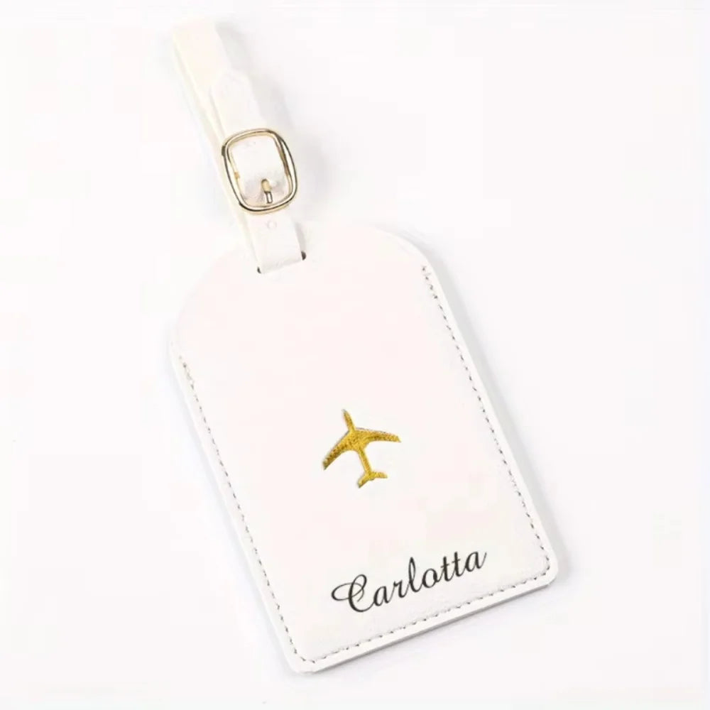 Personalized Custom Name Luggage Tag — Stylish PU Leather Baggage Identifier