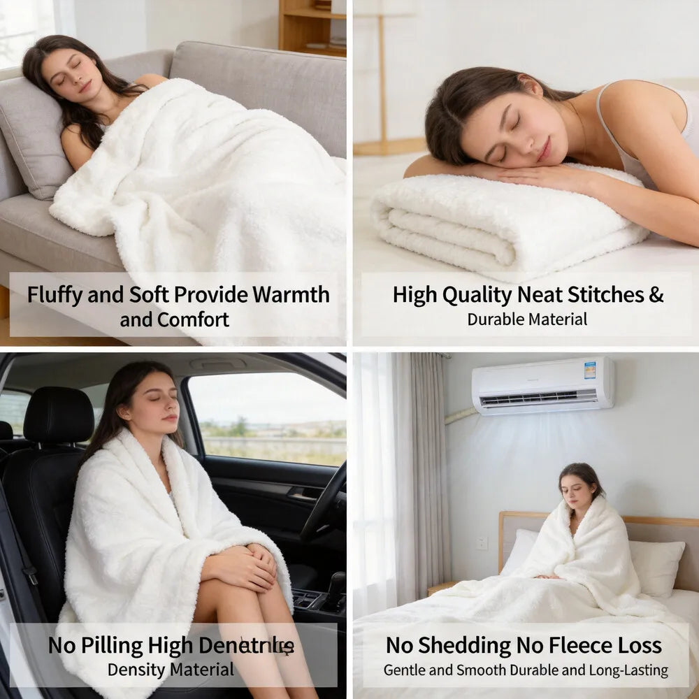 Ultra Soft Flannel Throw Blanket — Cozy Plush Fabric for Home and Travel