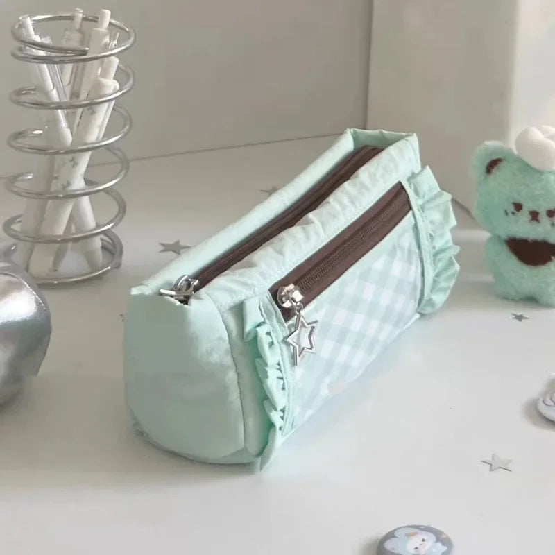 Large Capacity Lace Pencil Case — Elegant Stationery Storage Bag