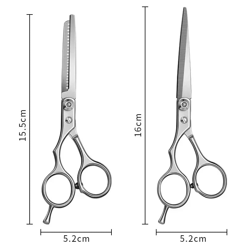 Professional Haircutting Scissors Set — 6 Inch Barber Cutting & Thinning Tools