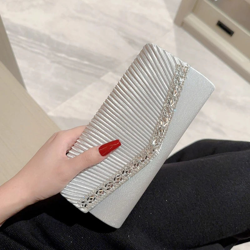 dawndesslo Elegant Evening Clutch — Sequined Party Handbag with Chain