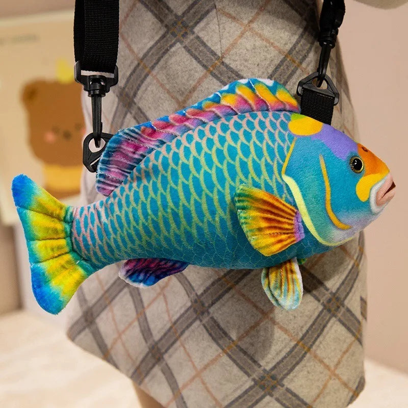 3D Simulation Fish Plush Crossbody Bag — Quirky Novelty Shoulder Purse