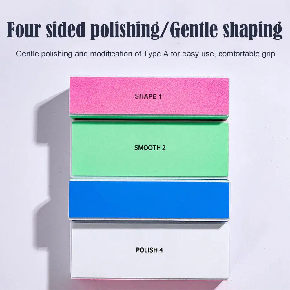 4-Way Nail Buffer Block — Multi-Functional Manicure & Pedicure File