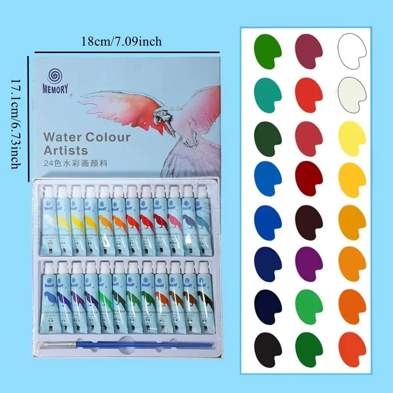 Acrylic and Watercolor Paint Set — Vibrant Pigment Kit for Students