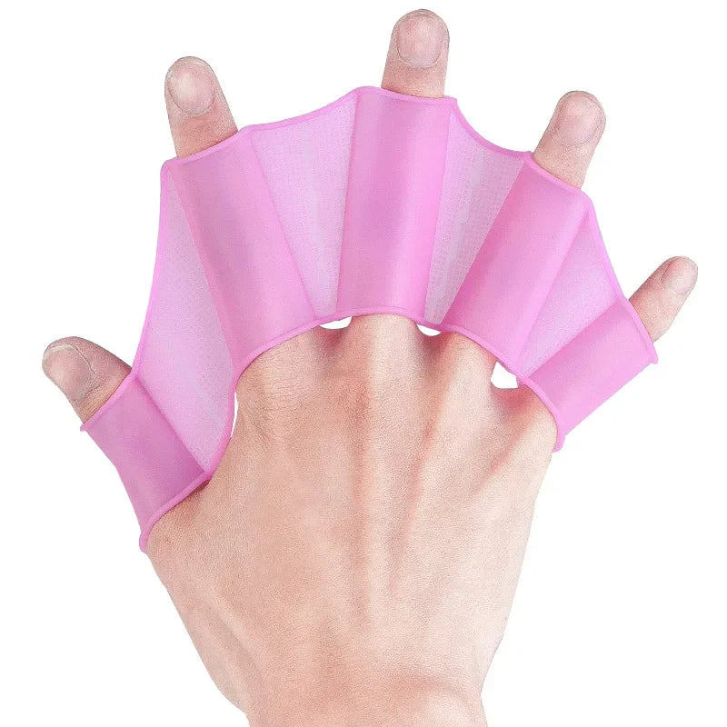 Silicone Swimming Hand Paddles — Training Webbed Gloves for Swimmers