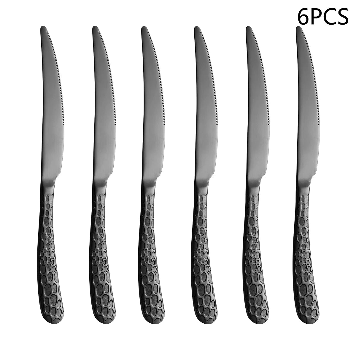 Black Stainless Steel Cutlery Set — Modern Knife Fork and Spoon Utensils