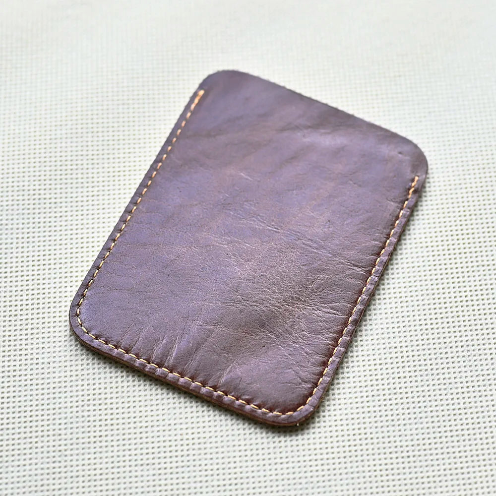 Okli-Rsoe Slim Leather Card Holder — Minimalist Front Pocket Wallet