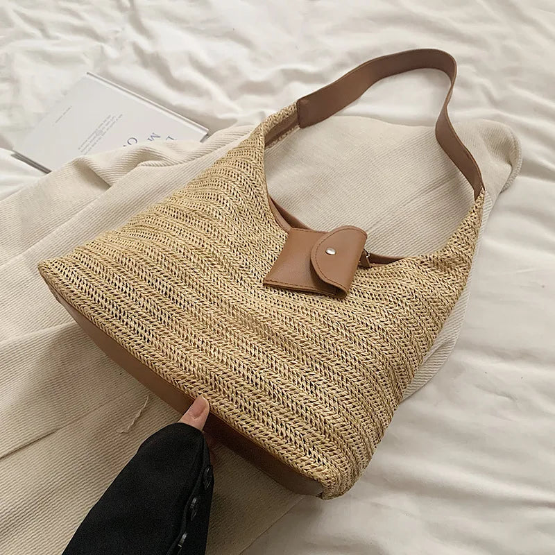 dawndesslo Woven Tote Bag — Large Capacity Bohemian Beach Bag