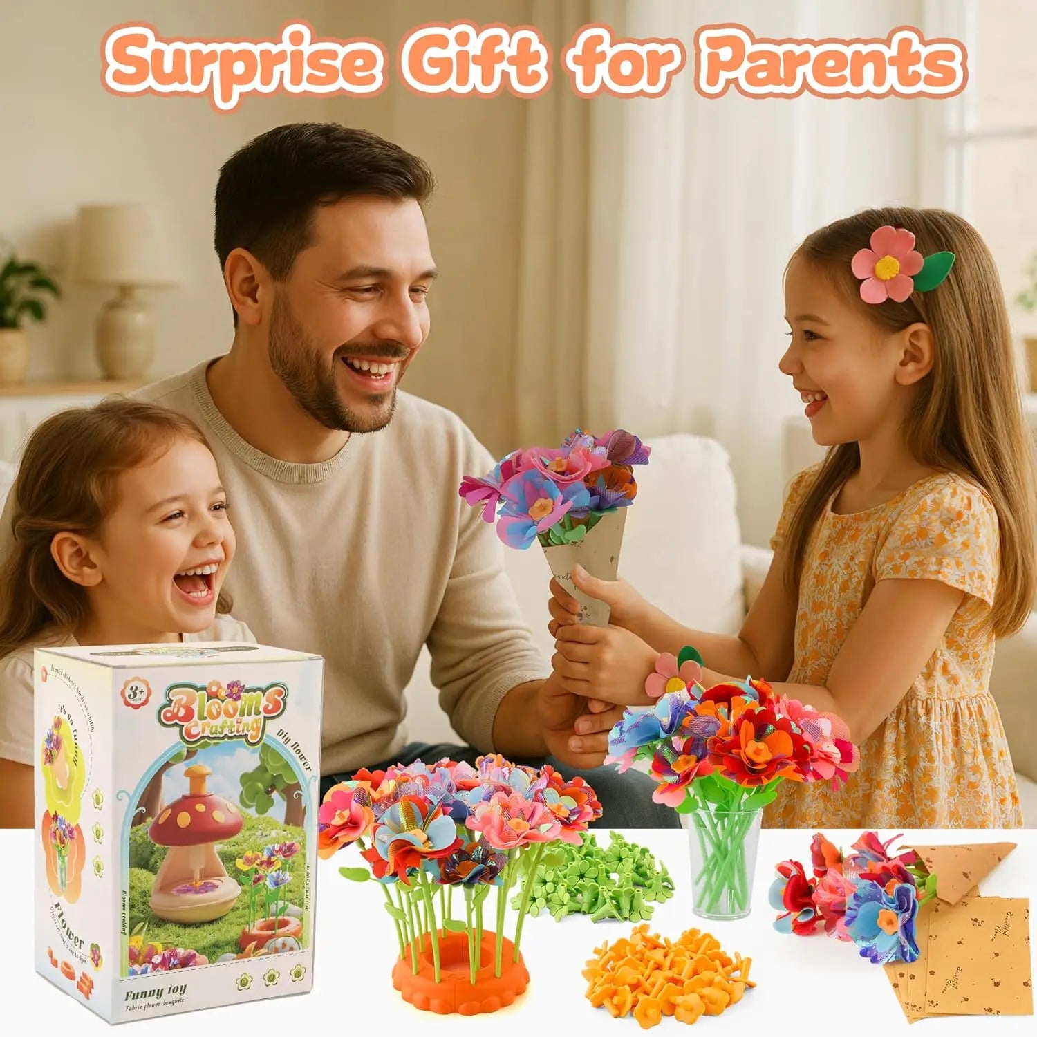 Fabric Flower Bouquet Craft Kit — DIY Press-to-Create Flower Maker Set