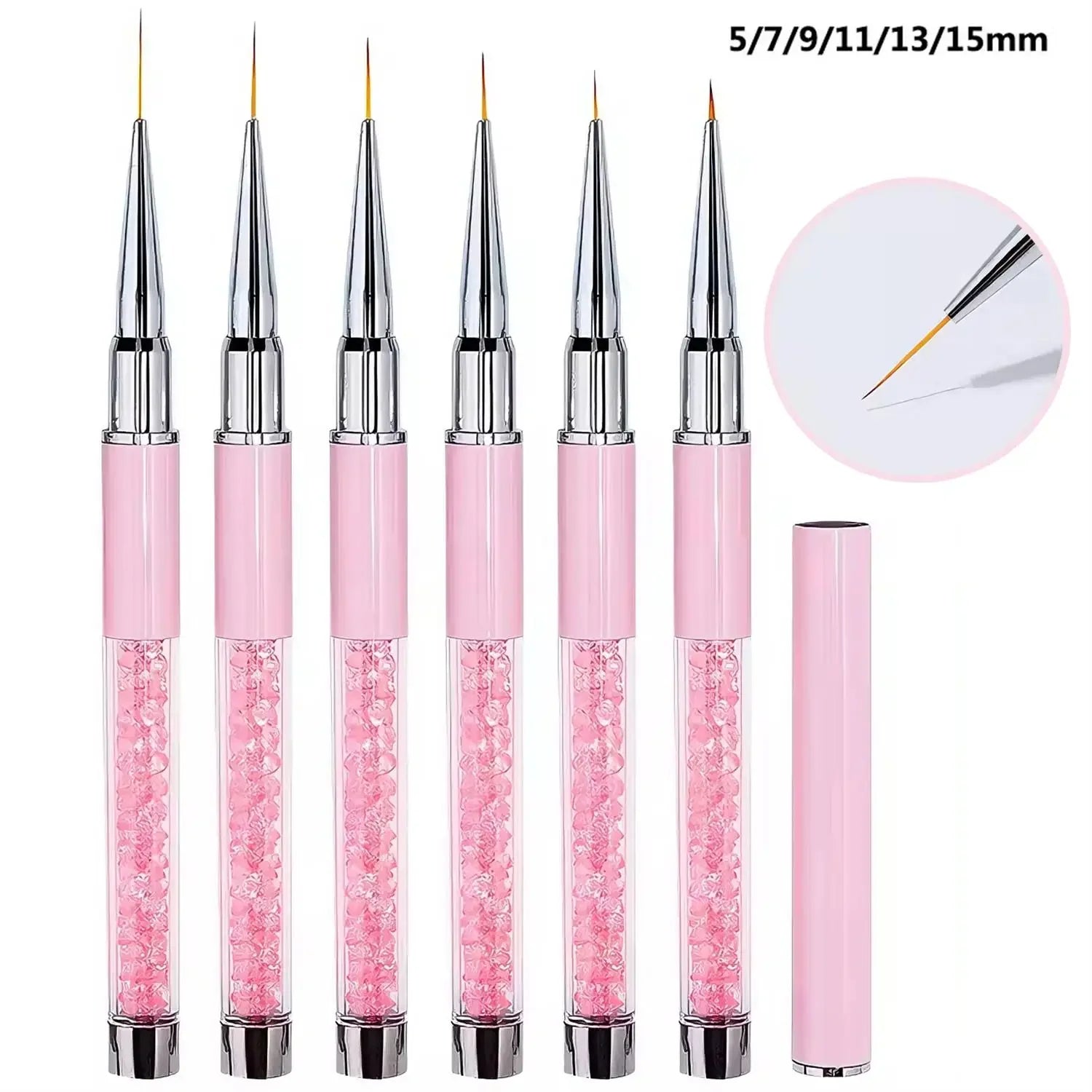 Nail Art Liner Brush Set — 6-Piece Ultra Fine Detailing Kit for Nail Design