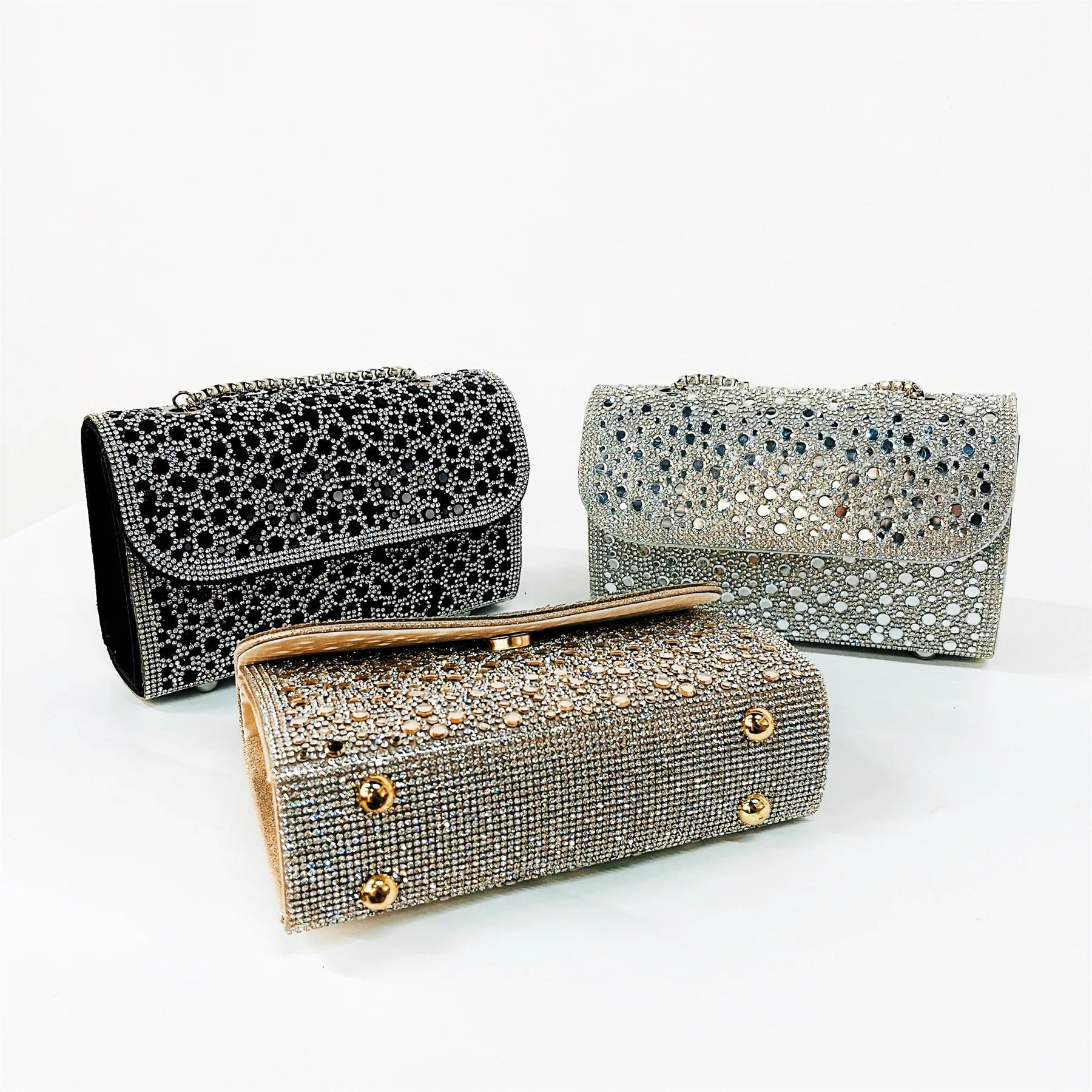 Rhinestone Evening Clutch Bag — Sparkling Crystal Handbag for Weddings