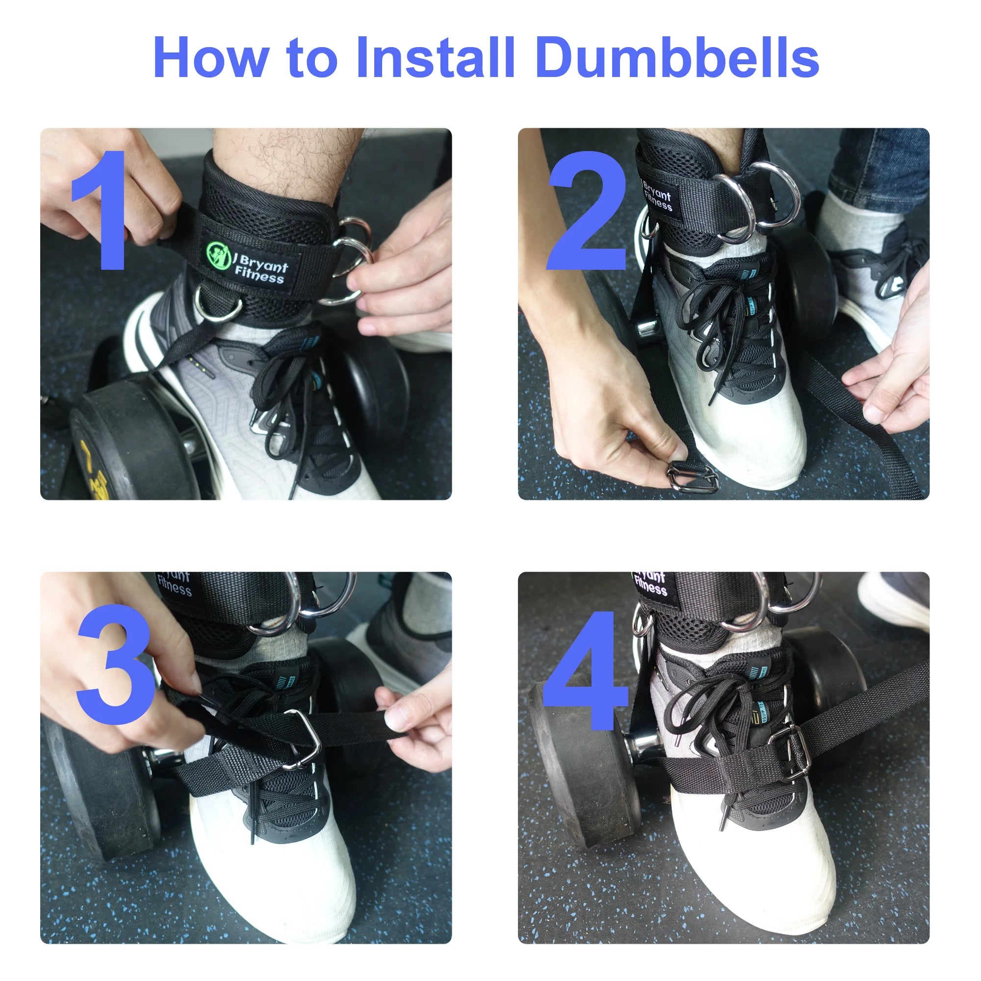 J Bryant Ankle Straps — Adjustable Leg Weights for Strength Training