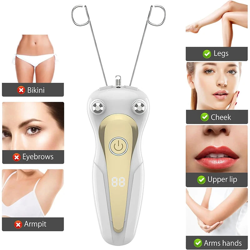KEMOKO Electric Cotton Thread Epilator — Facial and Body Hair Remover