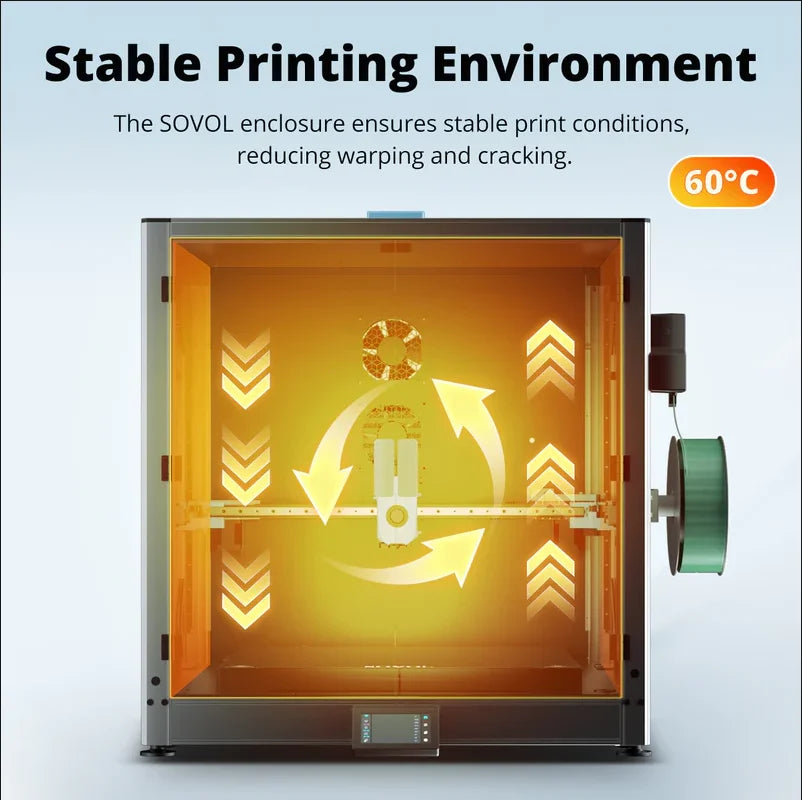 Sovol Metal and Tempered Glass Enclosure — Noise Reduction & Heat Control