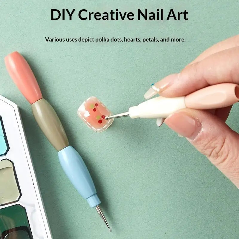 Nail Art Dotting Pen Kit — 5-Piece Interlocking Set for Precise DIY Crafting