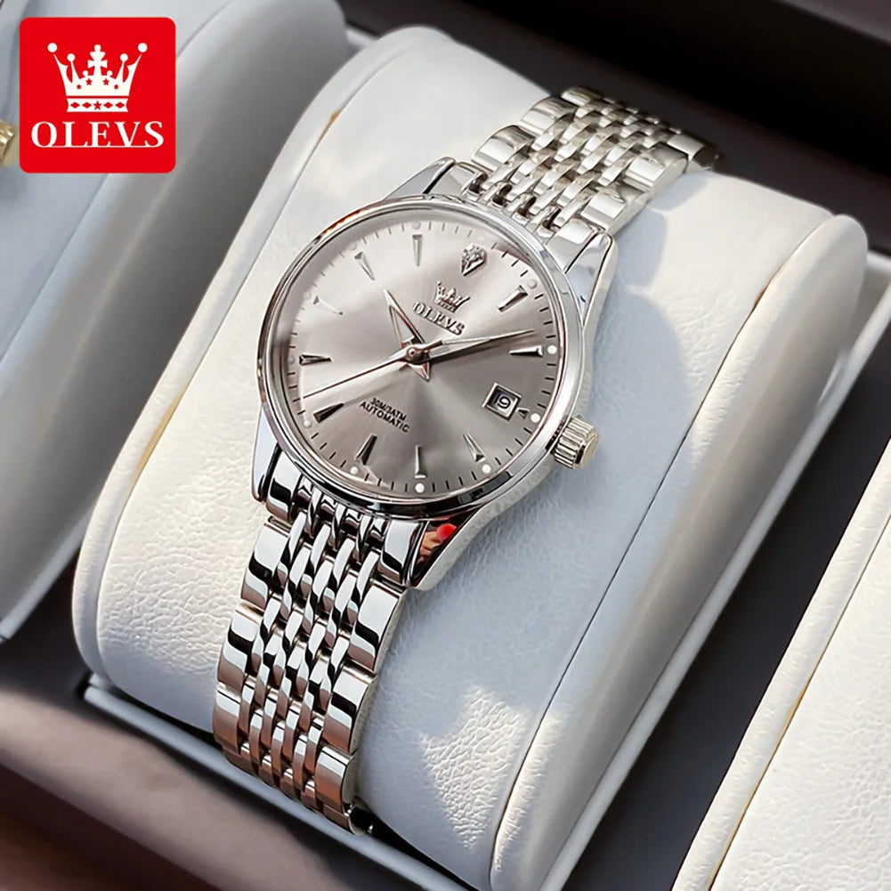 OLEVS 6635 Elegant Women's Watch — Automatic Mechanical Wristwatch with Luminous Date