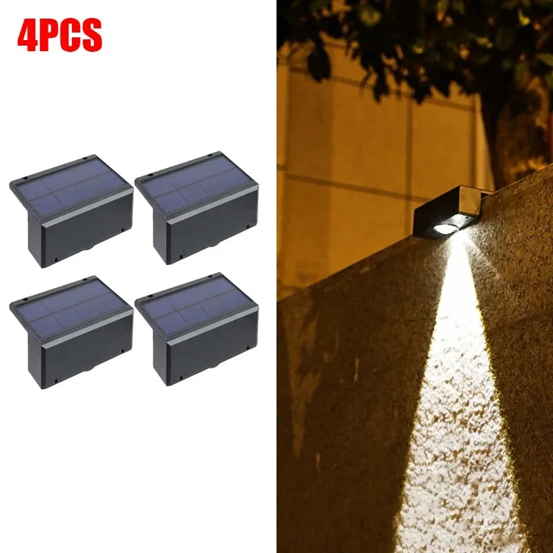Solar Powered LED Wall Lamp — Waterproof Outdoor Garden Lighting