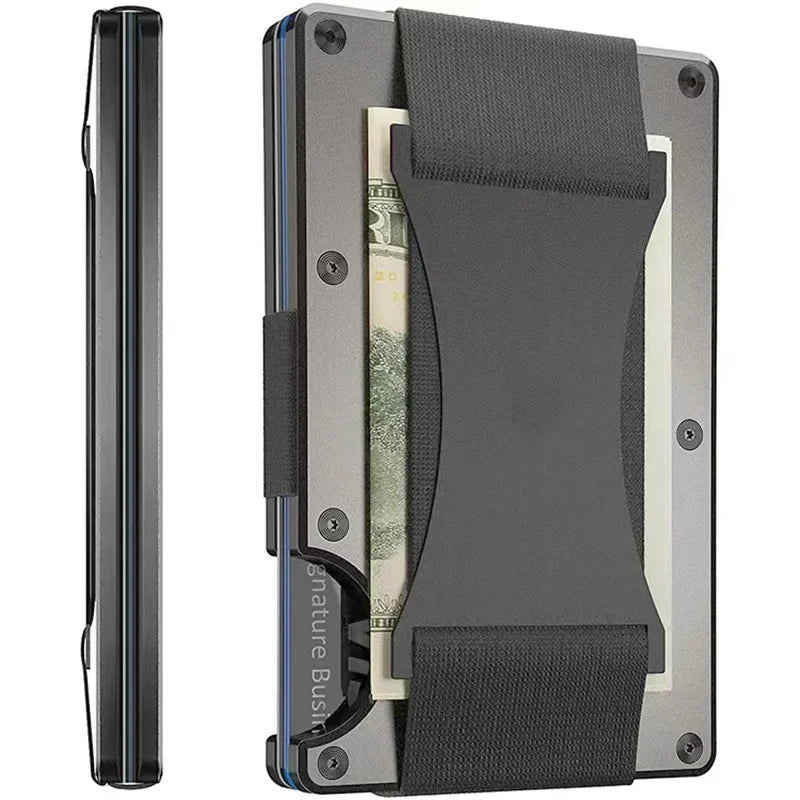 Slim Metal RFID Card Holder — Minimalist Aluminum Alloy Wallet